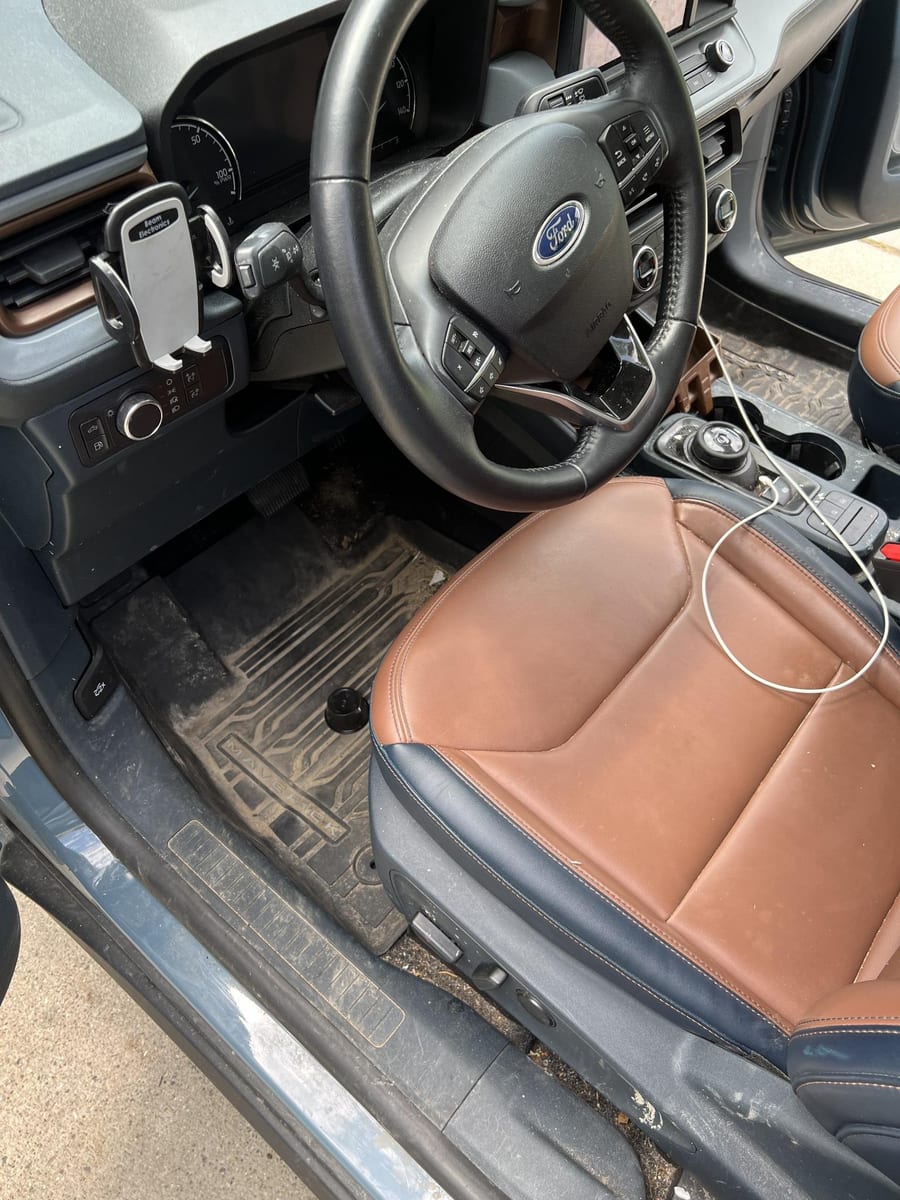 Ford Maverick Driver seat before detailing