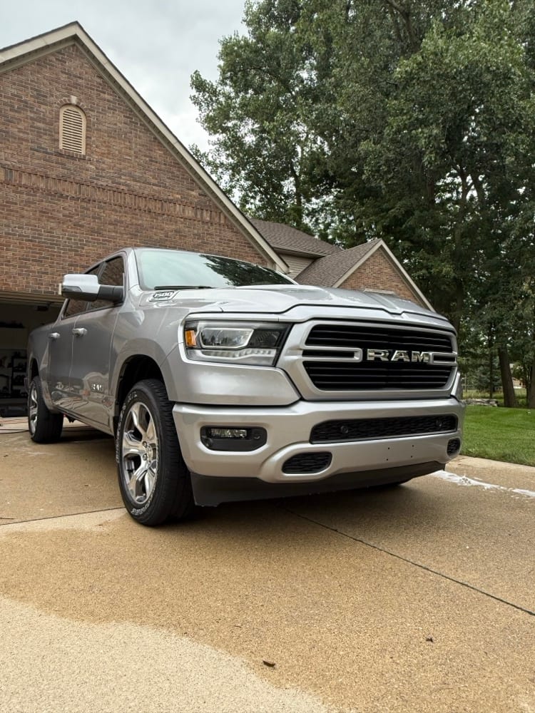 Detailed Ram 1500 in the driveway